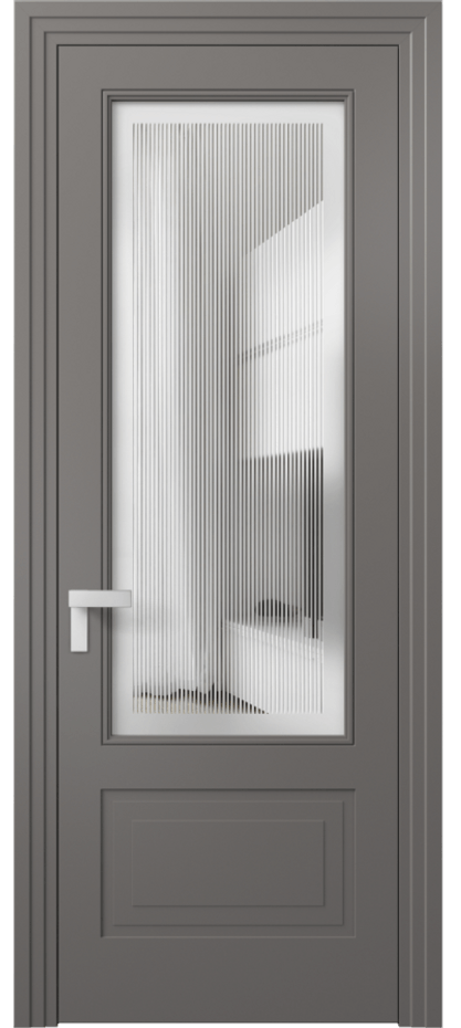 Межкомнатная дверь Rocca 8342 Матовый классический серый Сатинированное с гравировкой "Каннелюры", триплекс Цена 468840 AMD | Volhovec