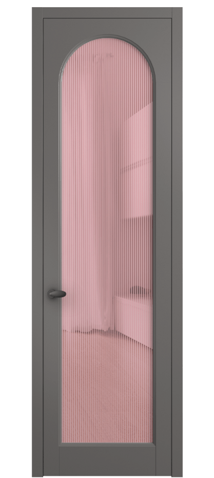 Межкомнатная дверь Палаццо 6804 Матовый классический серый Рифлёное розовое стекло "Дюна", триплекс Цена 694800 AMD | Volhovec