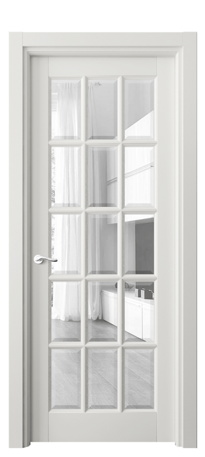 Дверь межкомнатная Лигнум 0708 Матовый серый Прозрачное стекло с фацетом Гладкий наличник МСР Цена 6271 AZE Наличники уже входят в базовый комплект. Фабрика дверей Волховец 8 (800) 551 43 19 Межкомнатная дверь Лигнум 0708 Матовый серый Прозрачное стекло с фацетом Цена 6271 AZE | Volhovec