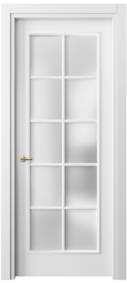 Межкомнатная дверь Paris 8102 Матовый белоснежный Сатинированное стекло Цена 3020 AZE| Volhovec