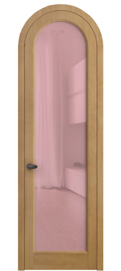 Межкомнатная дверь Палаццо 6814 Бук натуральный матовый Рифлёное розовое стекло "Дюна", триплекс Цена 1198700 AMD | Volhovec