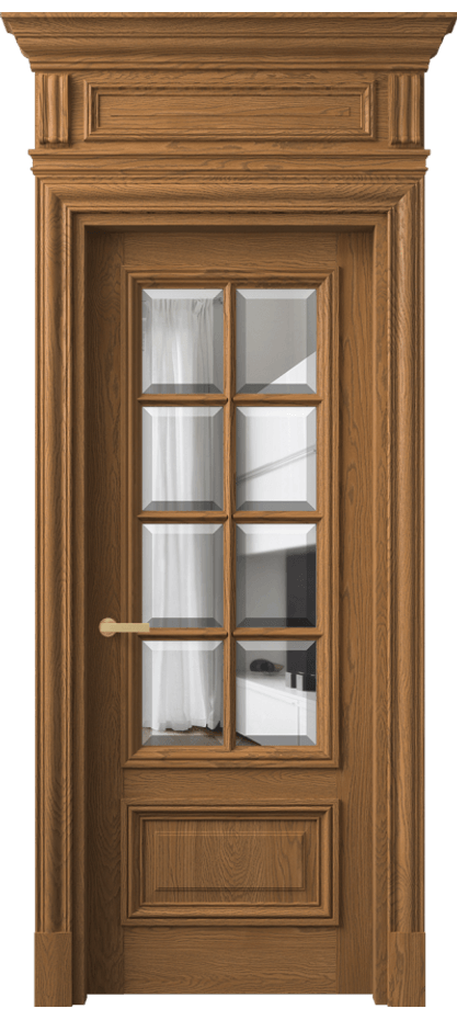 Межкомнатная дверь Антик 7316 Дуб пряный матовый Прозрачное стекло с фацетом Цена 1983741 AMD | Volhovec
