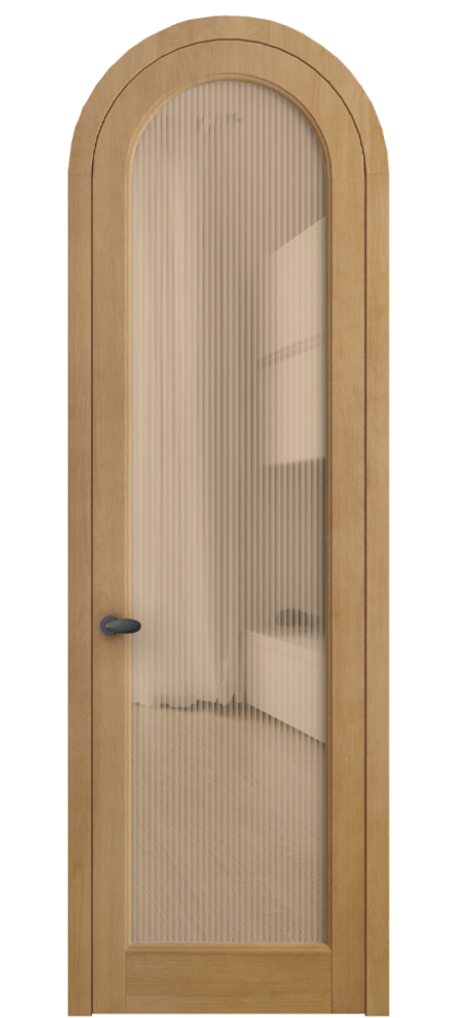 Межкомнатная дверь Палаццо 6814 Бук натуральный матовый Рифлёное оранжевое стекло "Мору", триплекс Цена 1212200 AMD | Volhovec