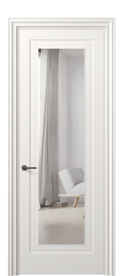 Межкомнатная дверь Mascot 8403 Матовый пудровый белый Двустороннее зеркало, триплекс Цена 394380 AMD | Volhovec