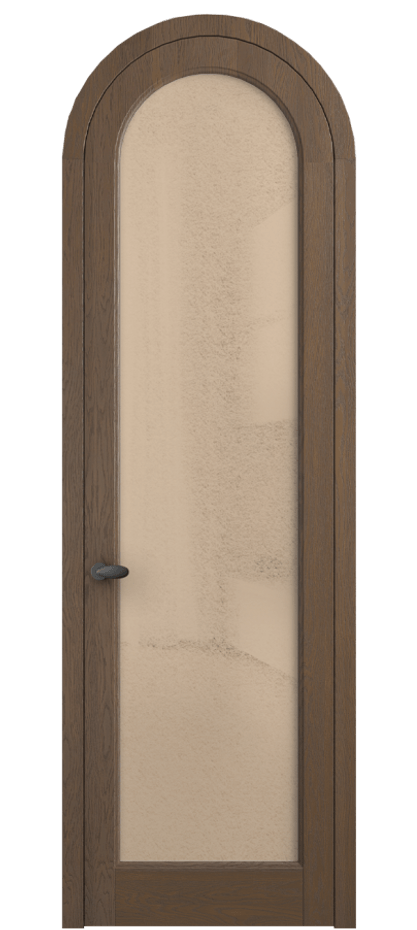 Межкомнатная дверь Palazzo 6814 Дуб туманный матовый Фактурное оранжевое стекло "Лёд", триплекс Цена 1432100 AMD | Volhovec