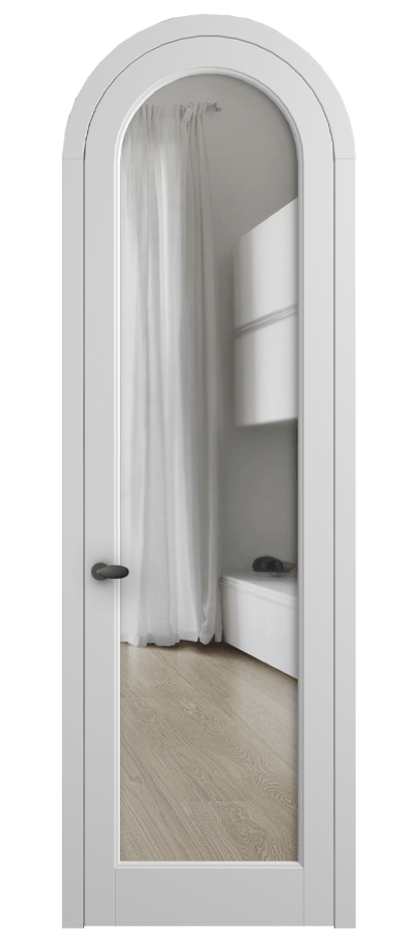 Межкомнатная дверь Палаццо 6814 Матовый белоснежный Прозрачное стекло Цена 182230 сом | Volhovec