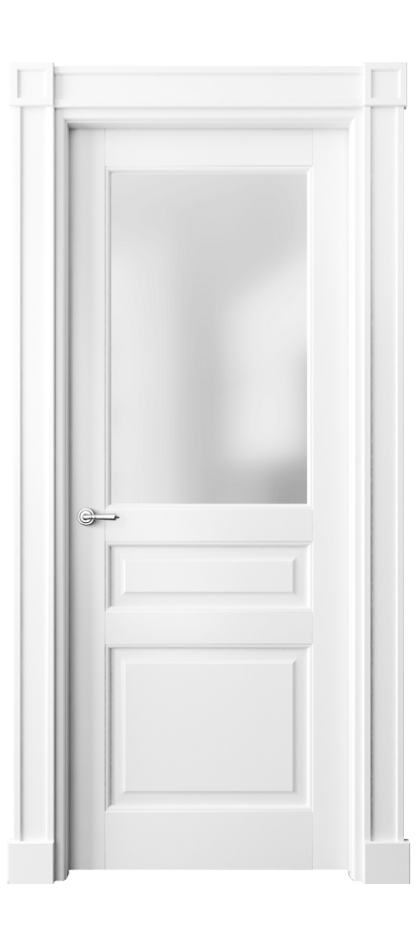 Межкомнатная дверь Тоскана Плано 6304 Матовый белоснежный Сатинированное стекло Цена 889120 AMD | Volhovec