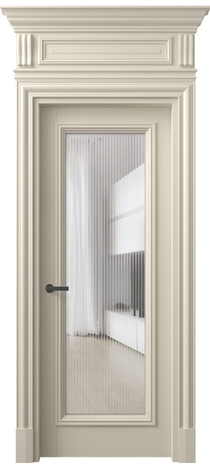 Межкомнатная дверь Антик 7300 Матовый бежево-серый Рифлёное стекло "Мору", триплекс Цена 1135080 AMD | Volhovec