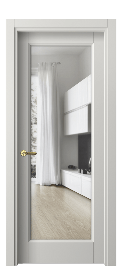 Межкомнатная дверь Galant 1402 Матовый серый Прозрачное стекло Цена 353380 AMD | Volhovec