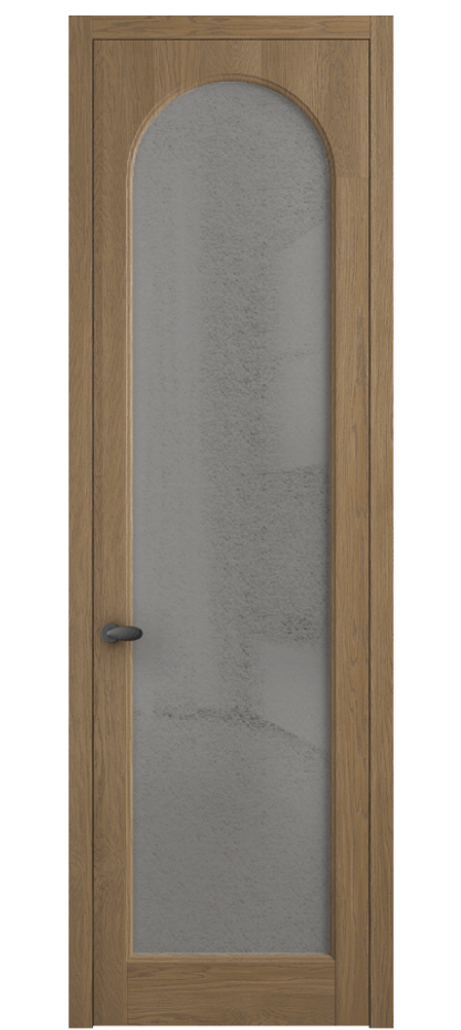 Межкомнатная дверь Палаццо 6804 Дуб мускатный матовый Фактурное серое стекло "Лёд", триплекс Цена 1069100 AMD | Volhovec