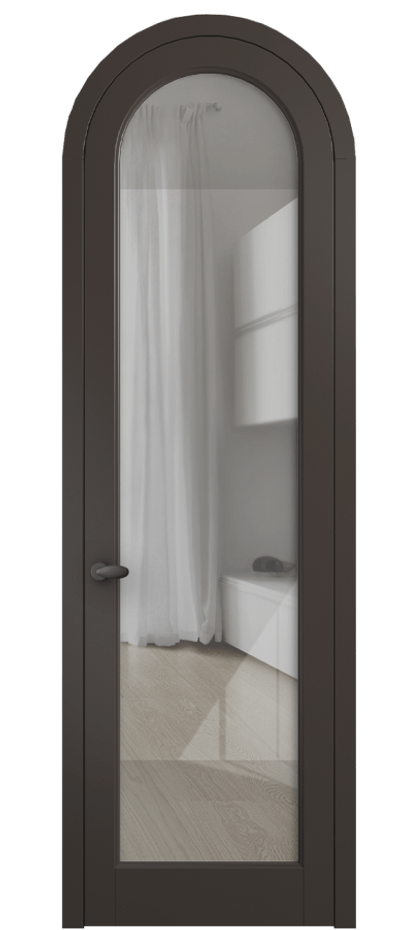 Межкомнатная дверь Палаццо 6814 Матовый антрацит Рефлективное прозрачное стекло "Стопсол", калёное Цена 898000 AMD | Volhovec