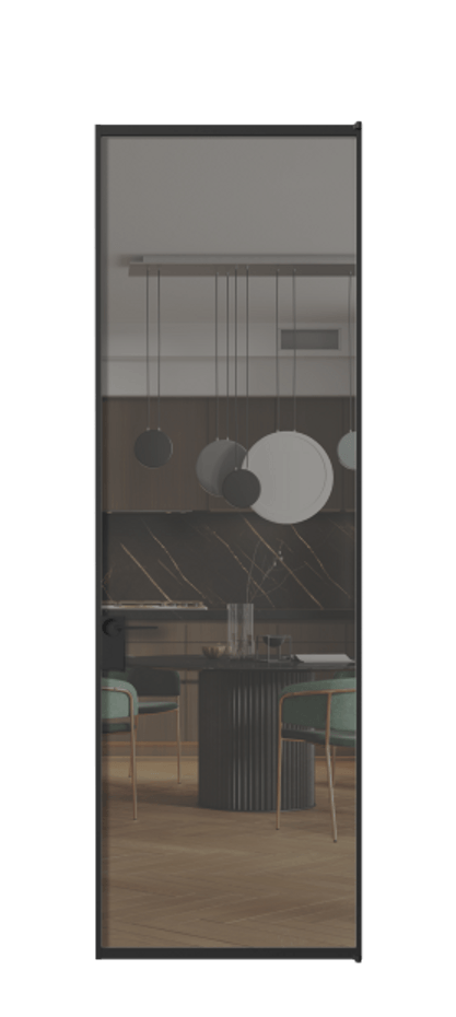 Алюминиевая дверь АЛПЛ040.01 Алюминий Черный Прозрачное серое стекло, триплекс Цена 695520  | Volhovec