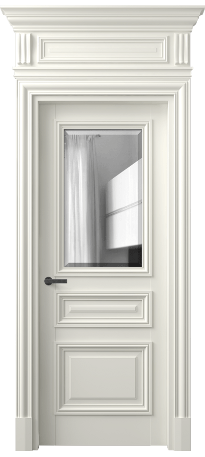 Межкомнатная дверь Антик 7304 Матовый жемчужный Двустороннее зеркало с фацетом, триплекс Цена 1128330 AMD | Volhovec