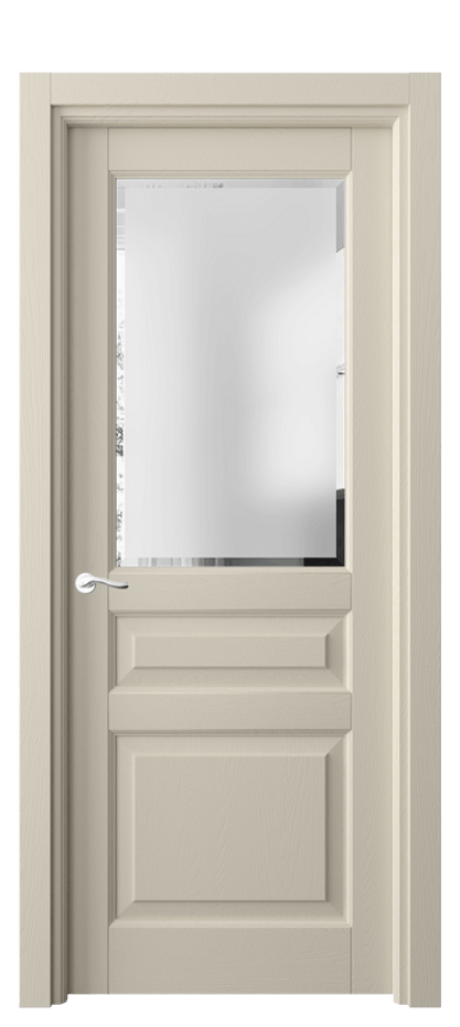 Межкомнатная дверь Лигнум 0710 Дуб бежево-серый Сатинированное стекло с фацетом Цена 921900 AMD | Volhovec