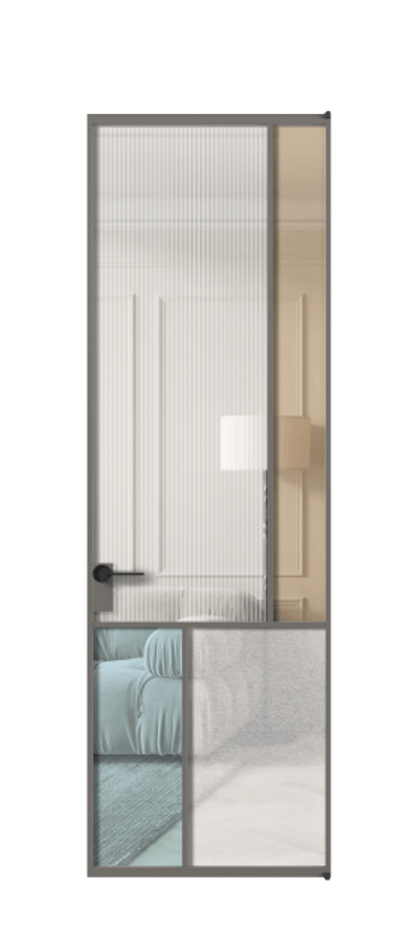 Межкомнатная дверь Mosaic АЛПЛ041.21 Алюминий классический серый Комбинация стекол Группы 1 и Группы 3 Цена 33716270 so'm | Volhovec