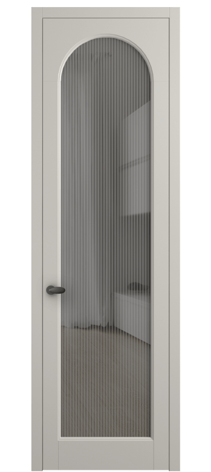 Межкомнатная дверь Палаццо 6804 Матовый облачно-серый Рифлёное серое стекло "Moru", триплекс Цена 708300 AMD | Volhovec
