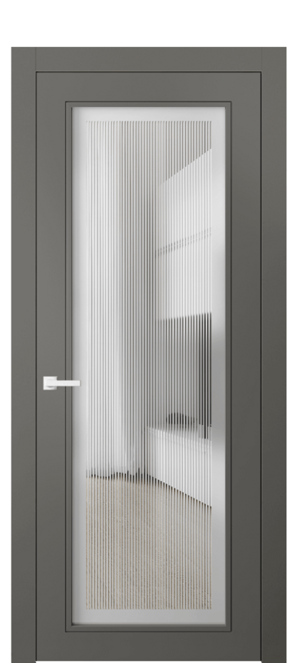 Межкомнатная дверь Neo Classic 8000 Матовый классический серый Сатинированное с гравировкой "Каннелюры", триплекс Цена 451570 AMD | Volhovec
