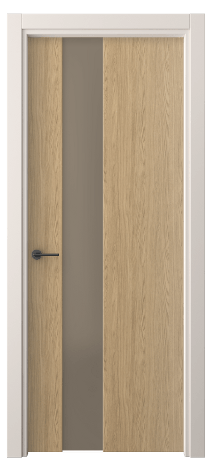 Межкомнатная дверь Freedom 4224 Жемчужный дуб Сатинированное бронзовое стекло, триплекс Цена 1600 AZE | Volhovec