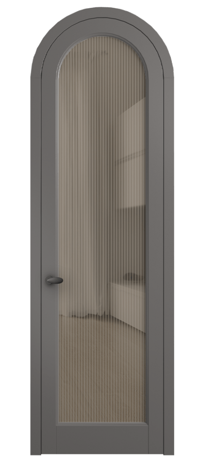 Межкомнатная дверь Палаццо 6814 Матовый классический серый Рифлёное бронзовое стекло "Мору", триплекс Цена 898000 AMD | Volhovec