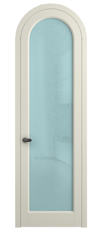 Межкомнатная дверь Палаццо 6814 Матовый молочно-белый Фактурное голубое стекло "Лёд", триплекс Цена 884500 AMD | Volhovec