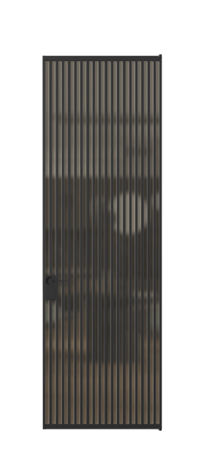 Алюминиевая дверь АЛПЛ040.06 Алюминий Черный Сатинированное бронзовое стекло, триплекс Цена 8860  | Volhovec