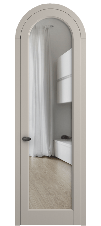 Межкомнатная дверь Палаццо 6814 Матовый светло-бежевый Прозрачное стекло Цена 865000 AMD | Volhovec