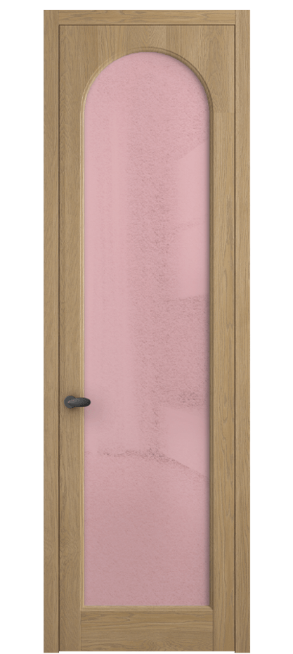 Межкомнатная дверь Палаццо 6804 Дуб соломенный матовый Фактурное розовое стекло "Лёд", триплекс Цена 1040100 AMD | Volhovec