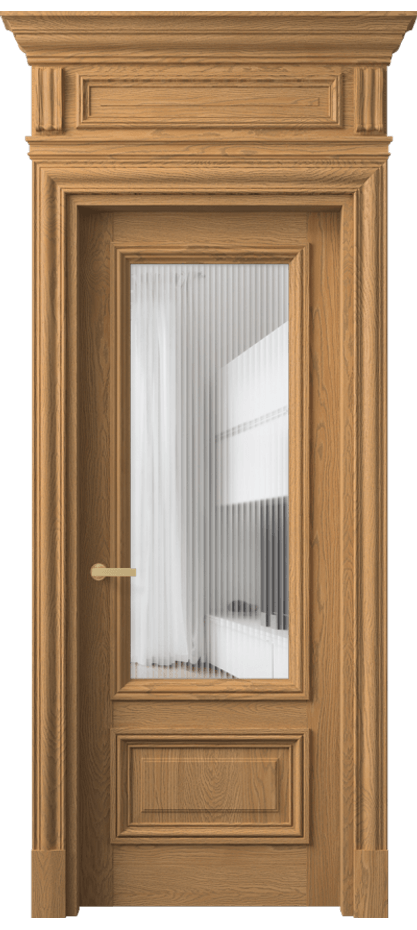 Межкомнатная дверь Антик 7306 Дуб пшеничный матовый Рифлёное стекло "Мору", триплекс Цена 1827280 AMD | Volhovec