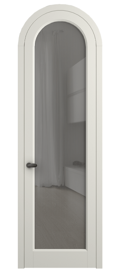 Межкомнатная дверь Палаццо 6814 Матовый жемчужный Рифлёное серое стекло "Дюна", триплекс Цена 884500 AMD | Volhovec