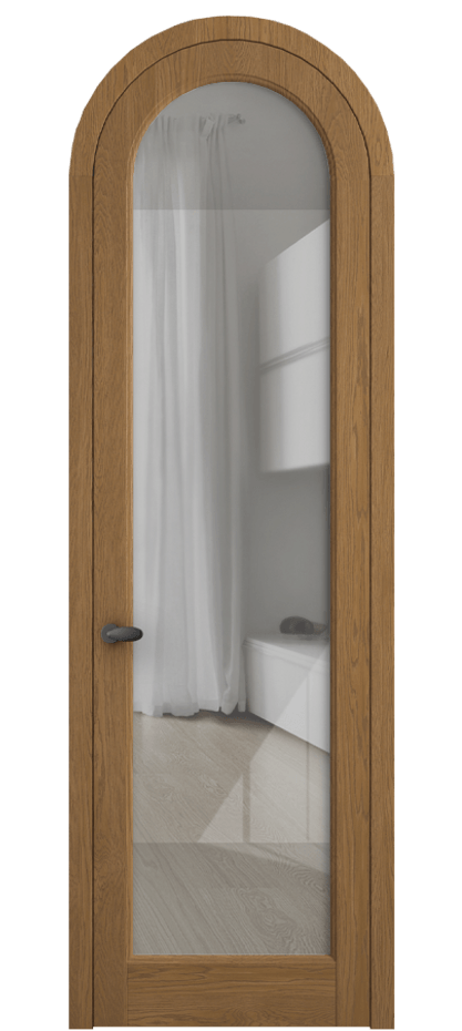 Межкомнатная дверь Палаццо 6814 Дуб пряный матовый Рефлективное прозрачное стекло "Стопсол", калёное Цена 1445600 AMD | Volhovec