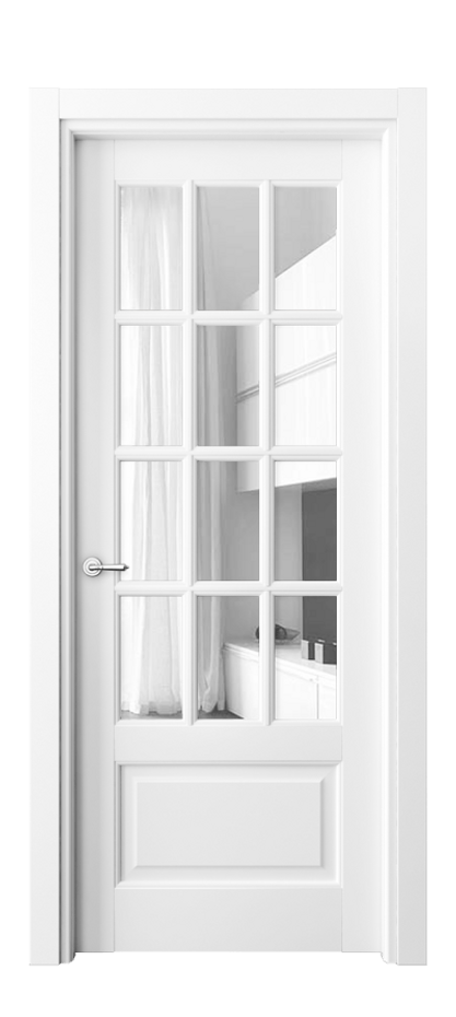 Межкомнатная дверь Тоскана Грильято 6313 Матовый белоснежный Прозрачное стекло Цена 754650 AMD | Volhovec