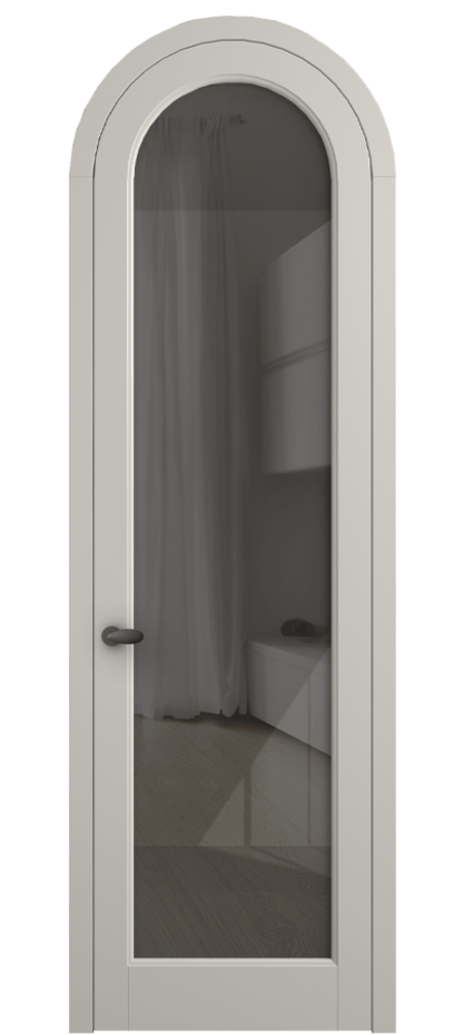 Межкомнатная дверь Палаццо 6814 Матовый облачно-серый Рефлективное серое стекло "Стопсол", калёное Цена 898000 AMD | Volhovec