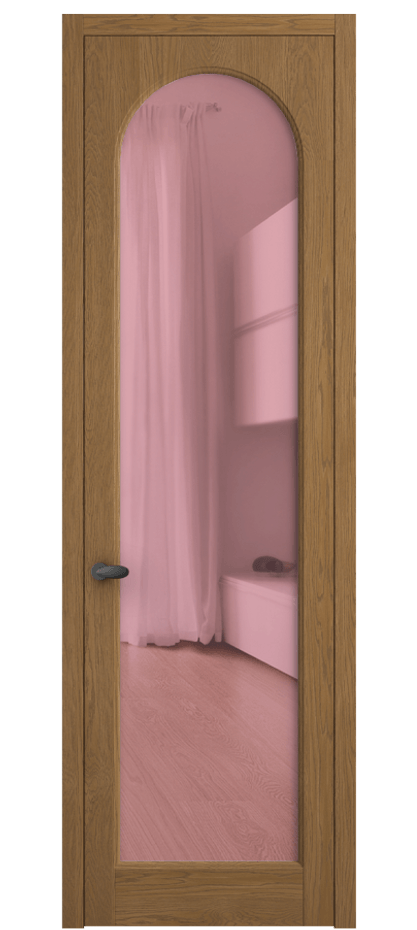 Межкомнатная дверь Палаццо 6804 Дуб пряный матовый Прозрачное розовое стекло, триплекс Цена 1028700 AMD | Volhovec