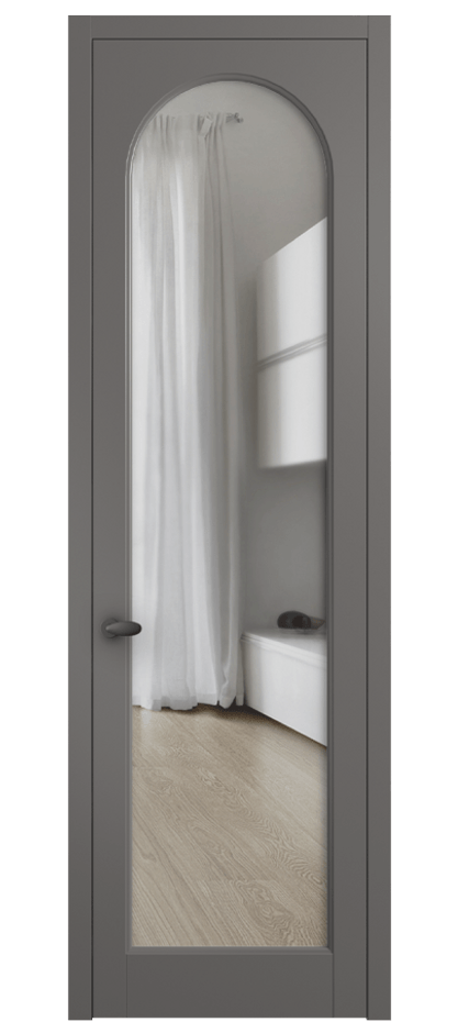 Межкомнатная дверь Палаццо 6804 Матовый классический серый Прозрачное стекло Цена 654400 AMD | Volhovec