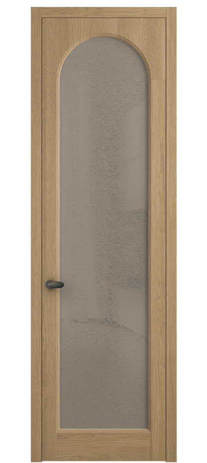 Межкомнатная дверь Палаццо 6804 Дуб соломенный матовый Фактурное бронзовое стекло "Лёд", триплекс Цена 1040100 AMD | Volhovec