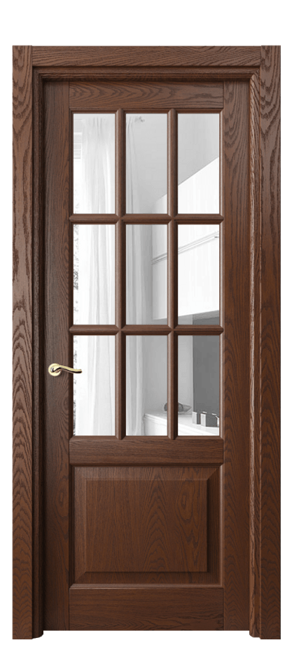 Межкомнатная дверь Лигнум 0748 Дуб коньячный брашированный Прозрачное стекло Цена 1168730 AMD | Volhovec