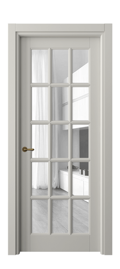 Межкомнатная дверь Тоскана Грильято 6311 Матовый тёплый серый Прозрачное стекло Цена 754650 AMD | Volhovec