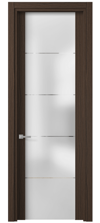 Межкомнатная дверь Планум 4114 Экзотик трюфельный матовый Сатинированное стекло с гравировкой «КВАДРО», триплекс Цена 422170 AMD | Volhovec