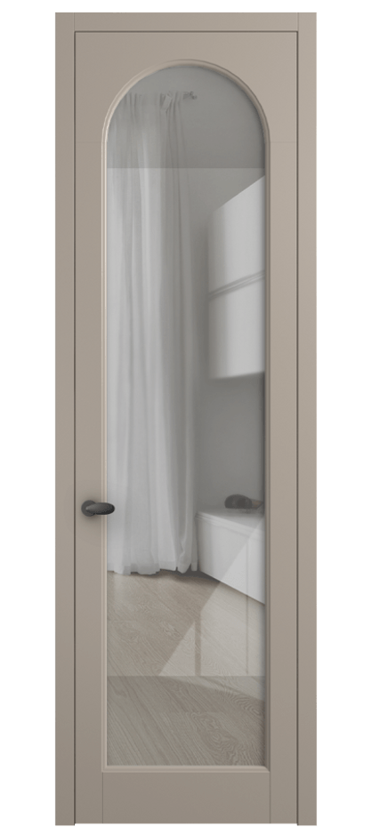 Межкомнатная дверь Палаццо 6804 Матовый бисквитный Рефлективное прозрачное стекло "Стопсол", калёное Цена 708300 AMD | Volhovec