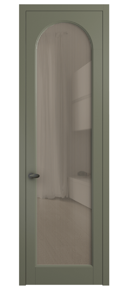 Межкомнатная дверь Палаццо 6804 Матовый оливковый тёмный Рифлёное бронзовое стекло "Дюна", триплекс Цена 694800 AMD | Volhovec