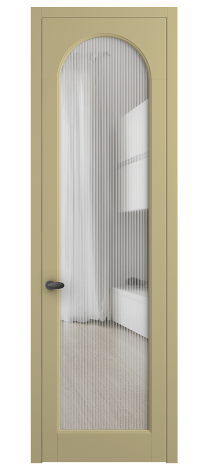 Межкомнатная дверь Palazzo 6804 Матовый белоснежный Рифлёное стекло "Moru", триплекс Цена 195540 сом | Volhovec