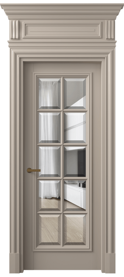 Межкомнатная дверь Антик 7310 Матовый бисквитный Прозрачное стекло с фацетом Цена 1225450 AMD | Volhovec