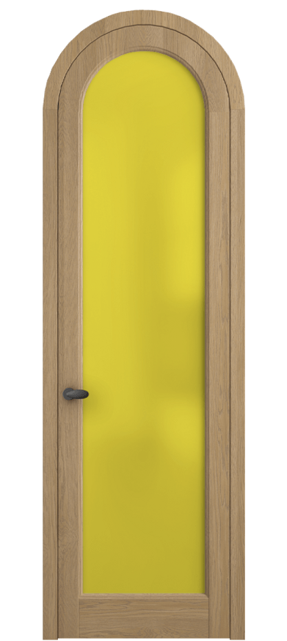 Межкомнатная дверь Палаццо 6814 Дуб соломенный матовый Сатинированное жёлтое стекло, триплекс Цена 210649 ₽ | Volhovec