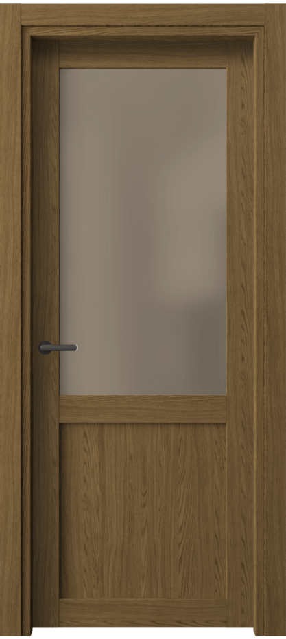 Межкомнатная дверь Нео 2122 Торфяной дуб Сатинированное бронзовое стекло, триплекс Цена 12300 ₽ | Volhovec