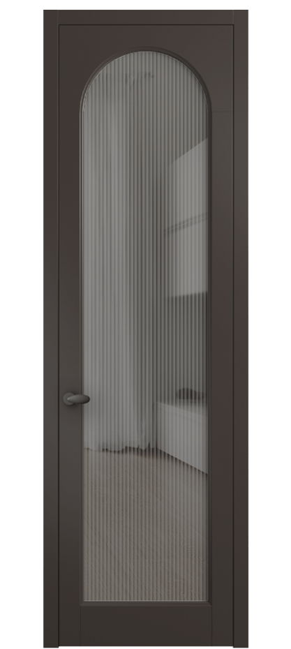 Межкомнатная дверь Палаццо 6804 Матовый антрацит Рифлёное серое стекло "Moru", триплекс Цена 708300 AMD | Volhovec