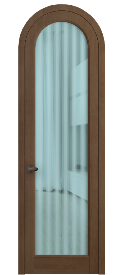 Межкомнатная дверь Палаццо 6814 Бук тёмный матовый Рифлёное голубое стекло "Дюна", триплекс Цена 1198700 AMD | Volhovec