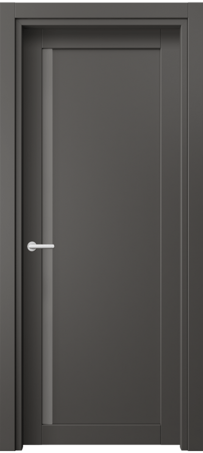 Межкомнатная дверь Нео 2110 ПЭТ графитовый Сатинированное серое стекло, триплекс Цена 213780 AMD | Volhovec
