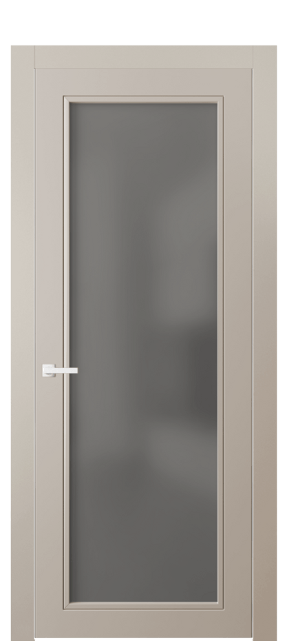 Межкомнатная дверь Neo Classic 8000 Матовый светло-бежевый Сатинированное серое стекло, триплекс Цена 324240 AMD | Volhovec