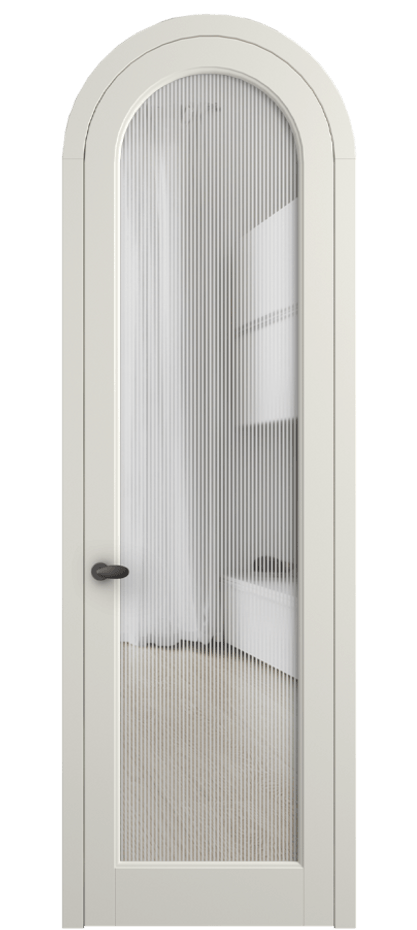 Межкомнатная дверь Палаццо 6814 Матовый жемчужный Рифлёное стекло "Дюна", триплекс Цена 144280 ₽ | Volhovec