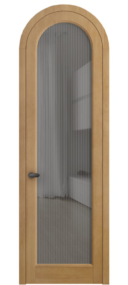 Межкомнатная дверь Палаццо 6814 Бук натуральный матовый Рифлёное серое стекло "Мору", триплекс Цена 1212200 AMD | Volhovec